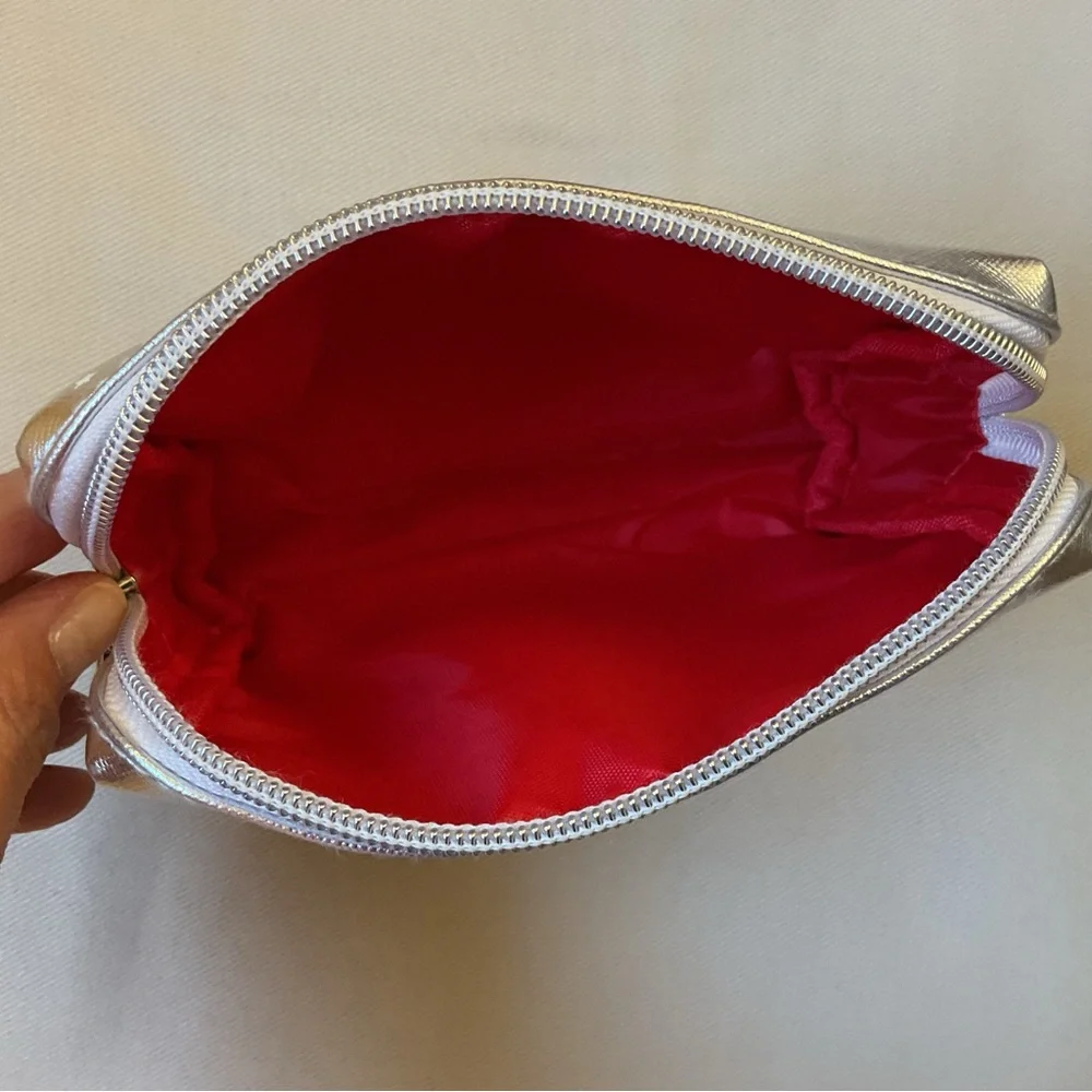 First Aid Beauty Metallic Silver & Stars Cosmetic Pouch